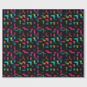 Neon Pixel Brick Cadeaupapier (Vlak)