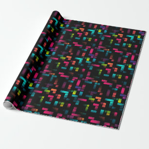 Neon Pixel Brick Cadeaupapier