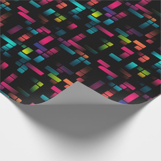 Neon Pixel Brick Cadeaupapier (Hoek)