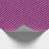 Neon Pixel Buffalo Check Roze Marineblauw Cadeaupapier (Hoek)