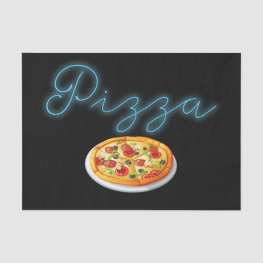 Neon Pizza Bord Tissuepapier (Voorkant)