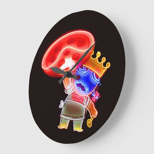 Neon Pizza Pie Clock Grote Klok (Hoek)