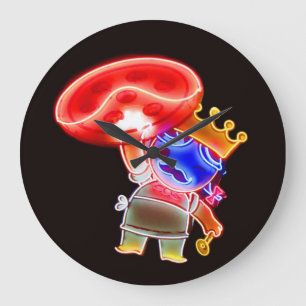 Neon Pizza Pie Clock Grote Klok