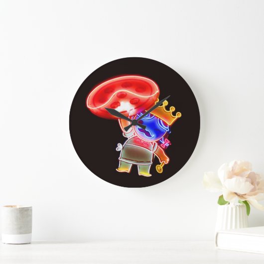 Neon Pizza Pie Clock Grote Klok (Huis)