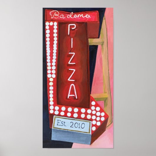 Neon Pizza Sign Poster (Voorkant)