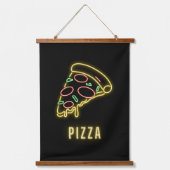Neon Pizza Slice Hangend Wandkleed (Voorkant)