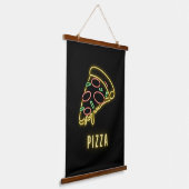 Neon Pizza Slice Hangend Wandkleed (Gebogen)