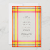 Neon Plaid Baby shower Kaart (Voorkant)