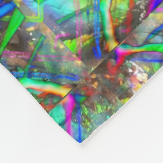 Neon plaid fleece deken (Hoek)