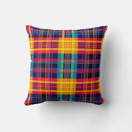 Neon Plaid geruit patroon Kussen (Achterkant)