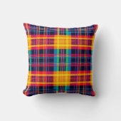 Neon Plaid geruit patroon Kussen (Voorkant)