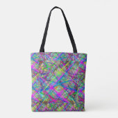 Neon plaid tote bag (Achterkant)