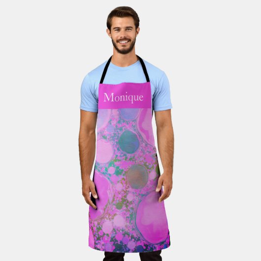 Neon Planets Vloeibare kunstolie en acryl Schort (Gedragen)