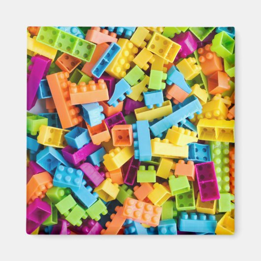 Neon Plastic bouwblokken Magneet (Voorkant)