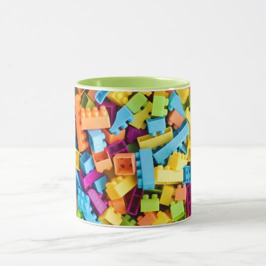 Neon Plastic bouwblokken Mok (Midden)