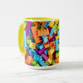 Neon Plastic bouwblokken Mok (Voorkant links)
