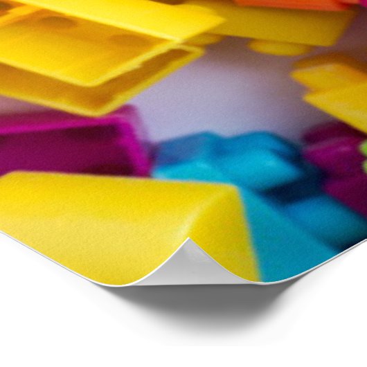 Neon Plastic bouwblokken Poster (Hoek)