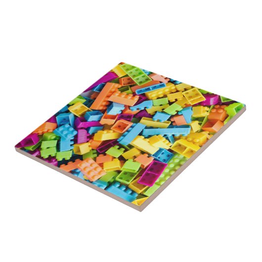 Neon Plastic bouwblokken Tegeltje (Zijkant)