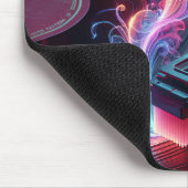 Neon Platenspeler met vinylplaat Muismat (Hoek)