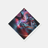 Neon Platenspeler met vinylplaat Servet (Hoek)