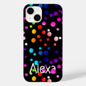 Neon Polka Dots met naam Case-Mate iPhone Case (Achterkant)