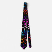 Neon Polka Dots on Black Stropdas (Voorkant)