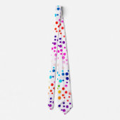 Neon Polka Dots on White Stropdas (Achterkant)