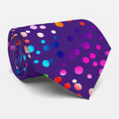 Neon Polka Dots op Paarse Stropdas (Opgerold)