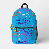 Neon Polka stippen op Aqua Bedrukte Rugzak (Voorkant)