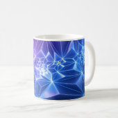Neon Polygonaal: Roze Blauw 3D. Koffiemok (Voorkant rechts)