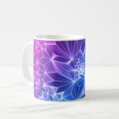 Neon Polygonaal: Roze Blauw 3D. Koffiemok (Voorkant links)