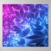 Neon Polygonaal: Roze Blauw 3D. Poster (Voorkant)
