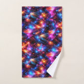 Neon Polygoon Abstract met Explosies Bad Handdoek (Handdoek)
