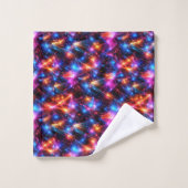 Neon Polygoon Abstract met Explosies Bad Handdoek (Wasdoekje)