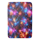 Neon Polygoon Abstract met Explosies Badmat (Voorkant Verticaal)
