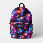 Neon Polygoon Abstract met Explosies Bedrukte Rugzak (Voorkant)