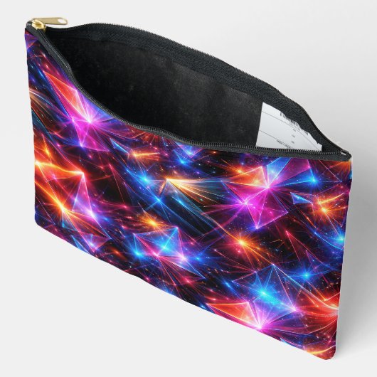 Neon Polygoon Abstract met Explosies Etui (Open)