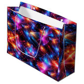 Neon Polygoon Abstract met Explosies Groot Cadeauzakje (Voorkant Gekanteld)
