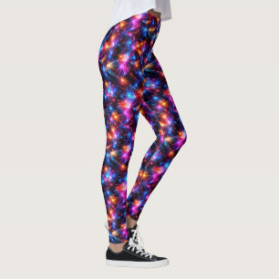 Neon Polygoon Abstract met Explosies Leggings