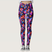 Neon Polygoon Abstract met Explosies Leggings (Voorkant)