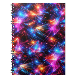 Neon Polygoon Abstract met Explosies Notitieboek