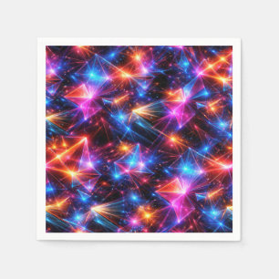 Neon Polygoon Abstract met Explosies Servet