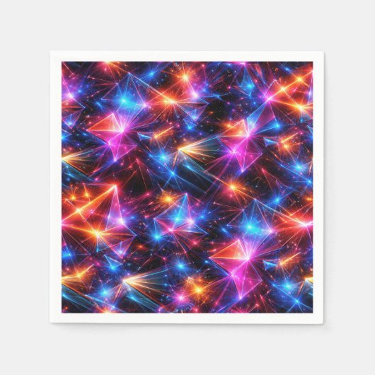 Neon Polygoon Abstract met Explosies Servet (Voorkant)