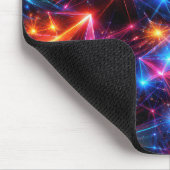Neon Polygoon Abstract Met Vonken Muismat (Hoek)