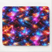 Neon Polygoon Abstract Met Vonken Muismat (Voorkant)