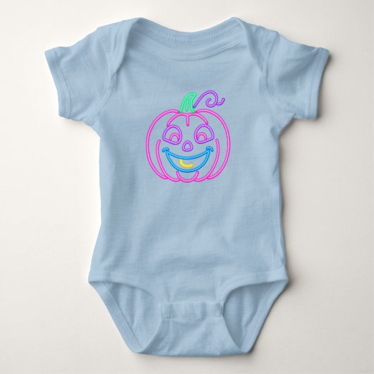 Neon Pompoen – Helder en Leuke Halloween Ontwerp Romper (Voorkant)