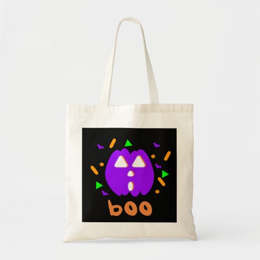 Neon Pompoen Trick or Treat Boodschappentas Tote Bag (Voorkant)