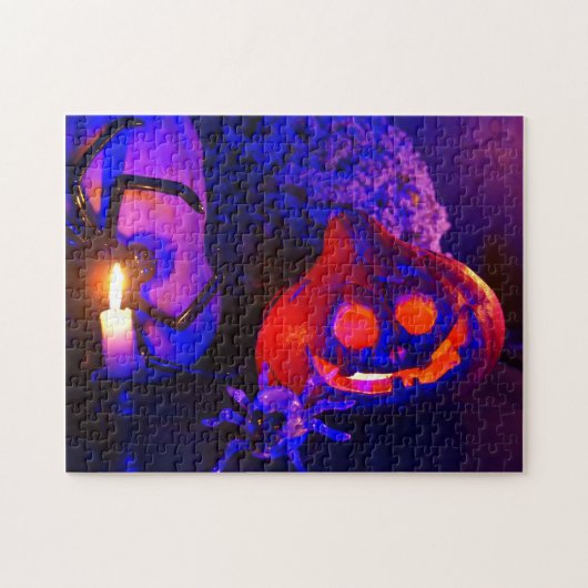Neon pompoenen legpuzzel (Horizontaal)