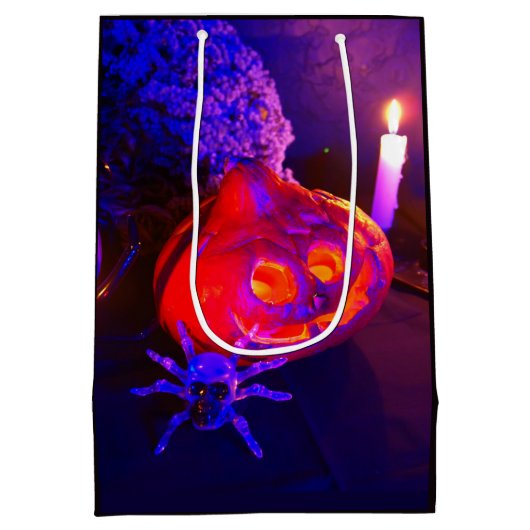 Neon pompoenen medium cadeauzakje (Achterkant)