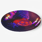 Neon pompoenen papieren bordje (Gekanteld)